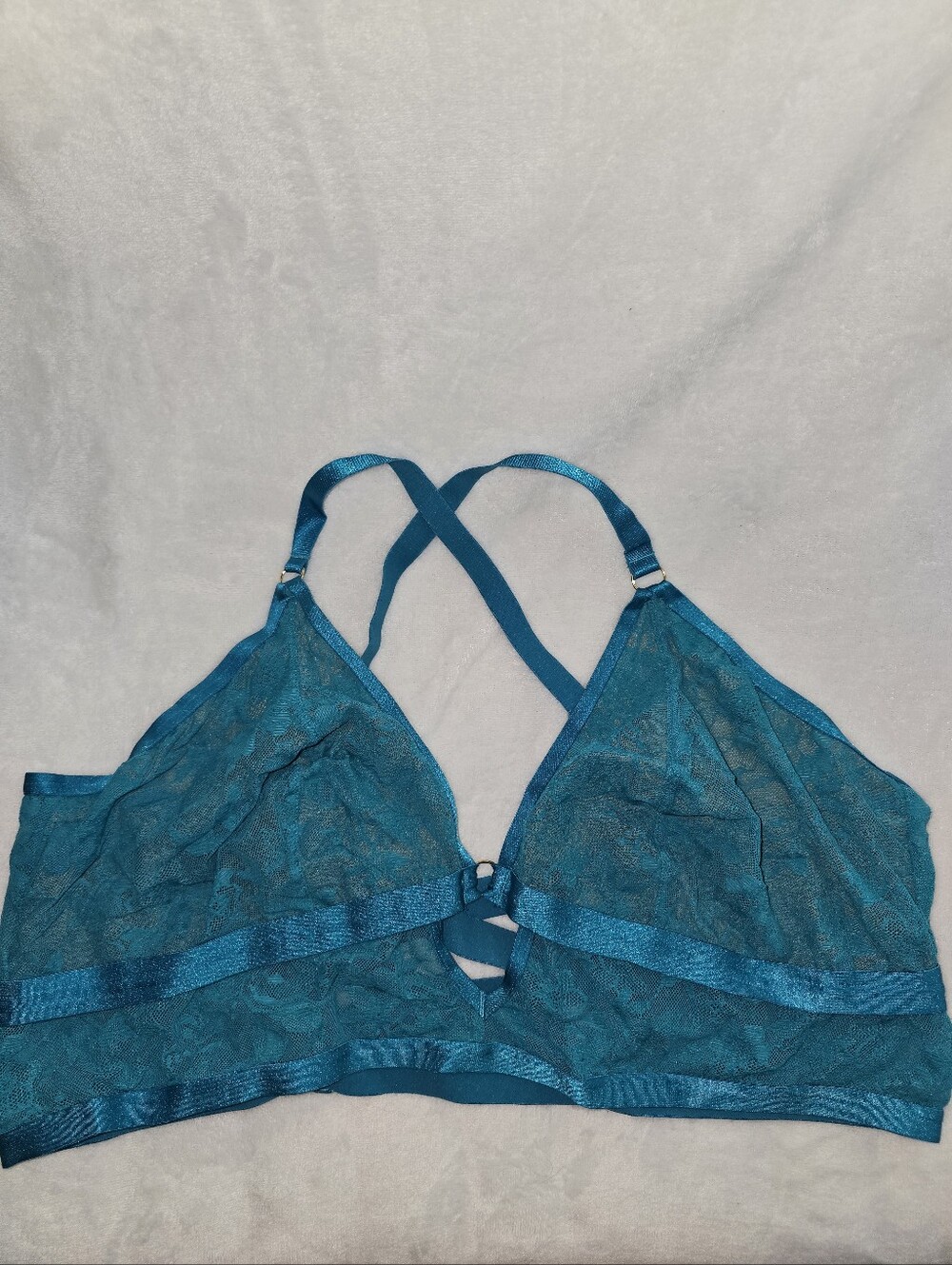 Torrid Curve Teal Blue Strappy Bralette Size 3